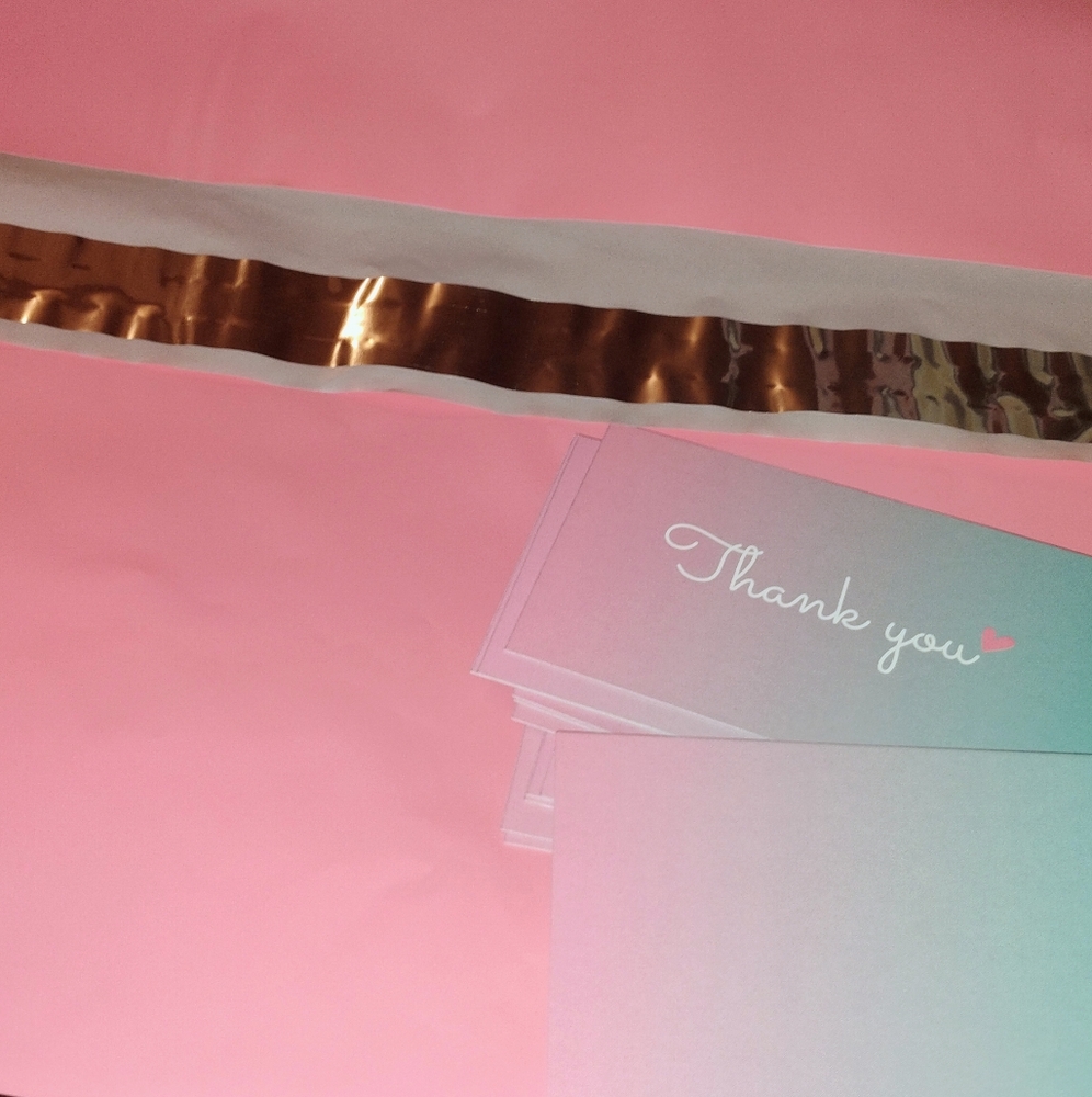 Poly Mailer & Thank You Card Bundle of 12 Each
